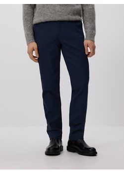Reserved - Spodnie chino slim z regulacją w pasie - granatowy ze sklepu Reserved w kategorii Spodnie męskie - zdjęcie 186696592