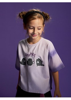 Reserved - T-shirt Pusheen - lawendowy ze sklepu Reserved w kategorii Bluzki dziewczęce - zdjęcie 186696681