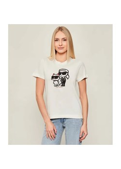 Karl Lagerfeld T-shirt IKON SKETCH DUO | Regular Fit ze sklepu Gomez Fashion Store w kategorii Bluzki damskie - zdjęcie 186697211