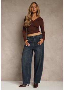 Niebieskie Jeansy Barrel Fit High Waist Delandria ze sklepu renee.pl w kategorii Jeansy damskie - zdjęcie 186699202