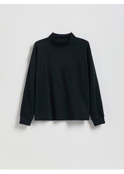Reserved - Bawełniany longsleeve z półgolfem - czarny - id: 607FJ-99X - marki Reserved - 186701522 Reserved - Bawełniany longsleeve z półgolfem - czarny ze sklepu Reserved w kategorii Bluzy chłopięce - zdjęcie 186701522