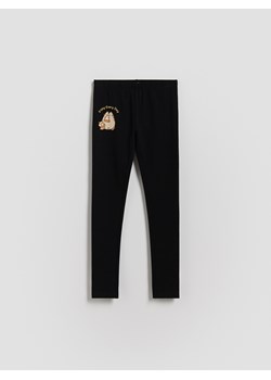 Reserved - Legginsy Pusheen - czarny ze sklepu Reserved w kategorii Spodnie dziewczęce - zdjęcie 186701874