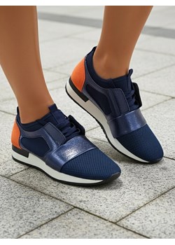 Vittoria Granatowe Obuwie Damskie z Ekologicznej Skóry ze sklepu royalfashion.pl w kategorii Buty sportowe damskie - zdjęcie 186704192