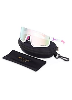 Sportowe okulary przeciwsłoneczne z polaryzacją i filtrem UV400 POL-468A white/pink ze sklepu Stylion w kategorii Okulary przeciwsłoneczne damskie - zdjęcie 186707664