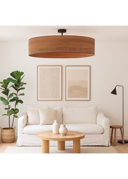 Nowoczesna lampa sufitowa do salonu z okrągłym abażurem GRENADA ECO fi - 80 cm ECO - kolor kasztanowy ze sklepu Lysne w kategorii Lampy sufitowe - zdjęcie 186708263