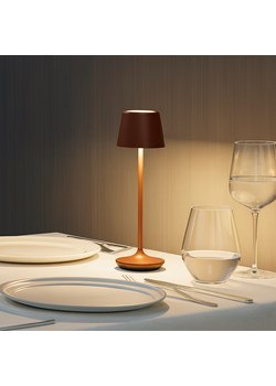Designerska lampa stołowa LED bezprzewodowa do restauracji LUNA MICRO corten - efekt rdzy 6 sztuk/komplet ze sklepu Lysne w kategorii Lampy stołowe - zdjęcie 186708281
