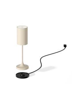 Praktyczna bezprzewodowa lampa stołowa LED do kawiarni i barów VINA 200 ceramiczny kremowy biały 6 sztuk/komplet ze sklepu Lysne w kategorii Lampy stołowe - zdjęcie 186708291