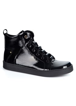 Barefoot buty skórzane minimalisthyczne Riley ocieplane czarne lakier ze sklepu butyolivier w kategorii Półbuty damskie - zdjęcie 186708504