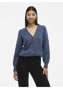 Vila VITuli Kobiety Sztuczne włókno niebieski wypukły wzór tkaniny ze sklepu vangraaf w kategorii Swetry damskie - zdjęcie 186710933