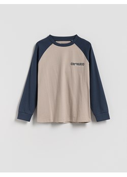 Reserved - Bawełniany longsleeve z nadrukiem - kremowy ze sklepu Reserved w kategorii T-shirty chłopięce - zdjęcie 186711780
