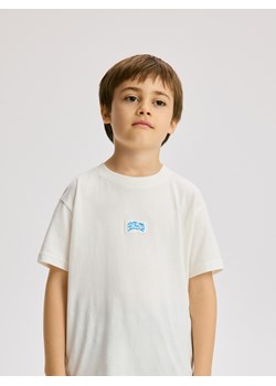 Reserved - Bawełniany t-shirt oversize - złamana biel ze sklepu Reserved w kategorii T-shirty chłopięce - zdjęcie 186711803