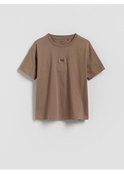 Reserved - Bawełniany t-shirt oversize - beżowy ze sklepu Reserved w kategorii T-shirty chłopięce - zdjęcie 186711813