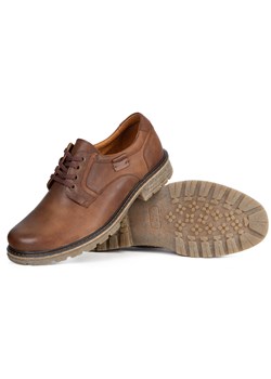 Buty męskie trapery krótkie sznurowane 897K brązowe ze sklepu butyolivier w kategorii Półbuty męskie - zdjęcie 186715370