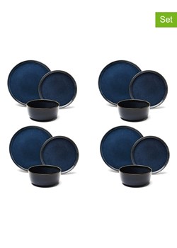 Trendy Kitchen by EXCÉLSA 12-częściowy zestaw talerzy &quot;Northern Blue&quot; w kolorze granatowym ze sklepu Limango Polska w kategorii Naczynia - zdjęcie 186722222