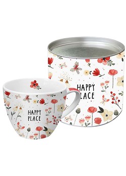 ppd Kubek jumbo &quot;Happy Place&quot; w kolorze biało-czerwonym - 450 ml ze sklepu Limango Polska w kategorii Naczynia - zdjęcie 186722231