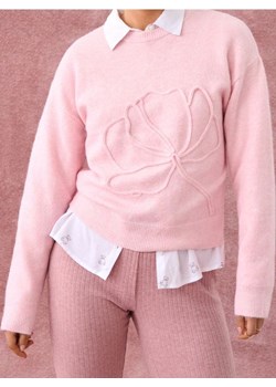 Sinsay - Sweter z aplikacją 3D z domieszką wełny - różowy ze sklepu Sinsay w kategorii Swetry damskie - zdjęcie 186725291