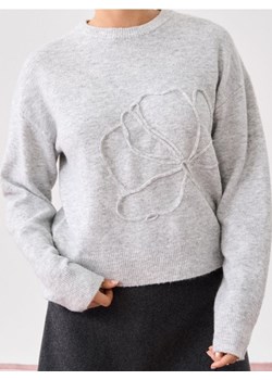 Sinsay - Sweter z aplikacją 3D z domieszką wełny - szary ze sklepu Sinsay w kategorii Swetry damskie - zdjęcie 186725292