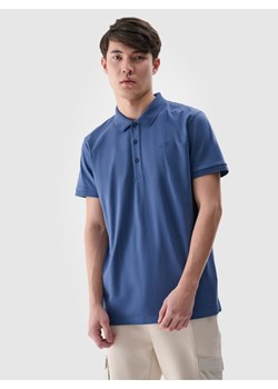 Męska koszulka polo 4F 4FWMM00TPTSM367 - niebieska ze sklepu Sportstylestory.com w kategorii T-shirty męskie - zdjęcie 186725621