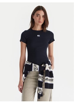Tommy Jeans T-Shirt Badge DW0DW17881 Granatowy Slim Fit ze sklepu MODIVO w kategorii Bluzki damskie - zdjęcie 186729341
