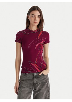 Desigual T-Shirt Lala 25WWTK16 Bordowy Regular Fit ze sklepu MODIVO w kategorii Bluzki damskie - zdjęcie 186729461