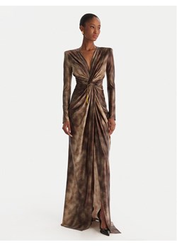 Elisabetta Franchi Sukienka wieczorowa AB-R35-57E2-V840 Brązowy Slim Fit ze sklepu MODIVO w kategorii Sukienki - zdjęcie 186732400
