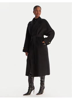 Elisabetta Franchi Płaszcz wełniany CP-68D-56E2-V820 Czarny Regular Fit ze sklepu MODIVO w kategorii Płaszcze damskie - zdjęcie 186732480