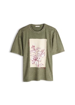GATE Bawełniany T-shirt z mieszanym nadrukiem 34 ze sklepu gateshop w kategorii Bluzki damskie - zdjęcie 186733634
