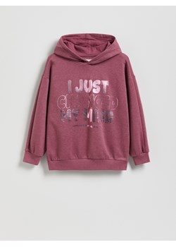Reserved - Bluza z metalicznym nadrukiem - jasnofioletowy ze sklepu Reserved w kategorii Bluzy dziewczęce - zdjęcie 186734421
