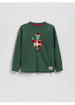 Reserved - Longsleeve Grinch - ciemnozielony ze sklepu Reserved w kategorii Bluzy chłopięce - zdjęcie 186734682
