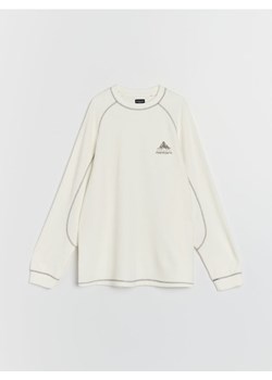 Sinsay - Prążkowana bluza crewneck - kremowy ze sklepu Sinsay w kategorii Bluzy męskie - zdjęcie 186735683