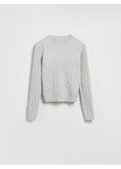 Reserved - Sweter z ozdobnym splotem - jasnoszary ze sklepu Reserved w kategorii Swetry damskie - zdjęcie 186736973