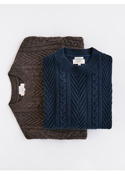 Reserved - Sweter z wełną - granatowy ze sklepu Reserved w kategorii Swetry męskie - zdjęcie 186737121