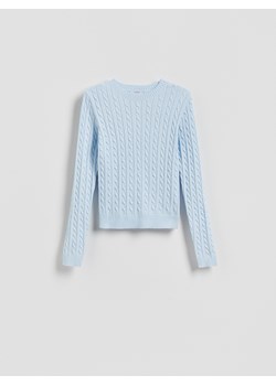 Reserved - Sweter z ozdobnym splotem - jasnoniebieski ze sklepu Reserved w kategorii Swetry damskie - zdjęcie 186739122
