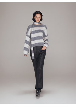 Reserved - Sweter z szalem - szary ze sklepu Reserved w kategorii Swetry damskie - zdjęcie 186739294