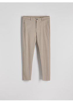 Reserved - Spodnie chino slim fit w kratę - beżowy ze sklepu Reserved w kategorii Spodnie męskie - zdjęcie 186739394