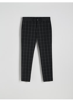 Reserved - Spodnie chino slim fit w kratę - czarny ze sklepu Reserved w kategorii Spodnie męskie - zdjęcie 186739402