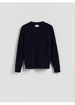 Reserved - Sweter z wełną - granatowy ze sklepu Reserved w kategorii Swetry męskie - zdjęcie 186742410