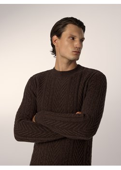 Reserved - Sweter z wełną - brązowy ze sklepu Reserved w kategorii Swetry męskie - zdjęcie 186742414