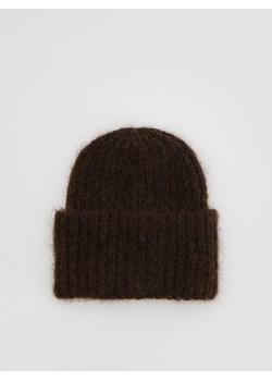 Reserved - Czapka beanie - ciemnobrązowy - id: 715FF-89X - marki Reserved - 186742630 Reserved - Czapka beanie - ciemnobrązowy ze sklepu Reserved w kategorii Czapki zimowe damskie - zdjęcie 186742630