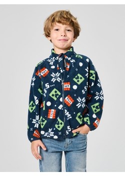 Sinsay - Rozpinana bluza polarowa bez kaptura Minecraft - granatowy ze sklepu Sinsay w kategorii Bluzy chłopięce - zdjęcie 186743982