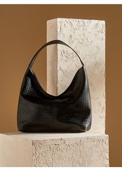 Sinsay - Torba hobo z imitacji skóry - czarny - id: 651EK-99X - marki Sinsay - 186744112 Sinsay - Torba hobo z imitacji skóry - czarny ze sklepu Sinsay w kategorii Torebki damskie - zdjęcie 186744112