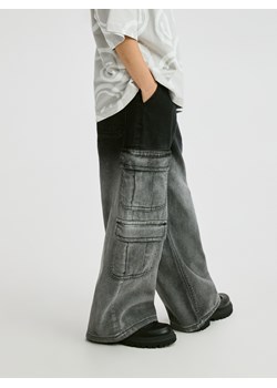 Reserved - Jeansy wide leg z efektem ombre - czarny ze sklepu Reserved w kategorii Spodnie dziewczęce - zdjęcie 186748454