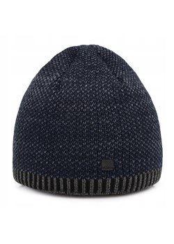 Ciepła, Dwuwarstwowa Czapka Beanie - Pako Jeans - Granatowy Melanż CPAPJNSz92gr ze sklepu JegoSzafa.pl w kategorii Czapki zimowe męskie - zdjęcie 186748504