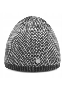 Ciepła, Dwuwarstwowa Czapka Beanie - Pako Jeans - Popielaty Melanż CPAPJNSz92PP ze sklepu JegoSzafa.pl w kategorii Czapki zimowe męskie - zdjęcie 186748510