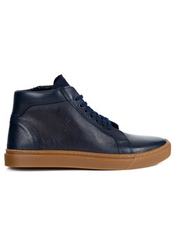 Buty Męskie sneakersy skórzane 532KNT wysokie obuwie przejściowe ze sklepu butyolivier w kategorii Buty zimowe męskie - zdjęcie 186748643