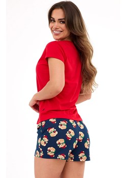 Krótka świąteczna piżama damska Teddy 3 628/432, Kolor czerwono-granatowy, Rozmiar 2XL, Cornette ze sklepu Primodo w kategorii Piżamy damskie - zdjęcie 186749310