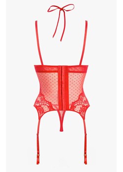 Koronkowy zestaw bielizny damskiej czerwony gorset ze stringami Bondage 2628, Kolor czerwony, Rozmiar 70B/S, Lormar ze sklepu Intymna w kategorii Komplety bielizny damskiej - zdjęcie 186749992