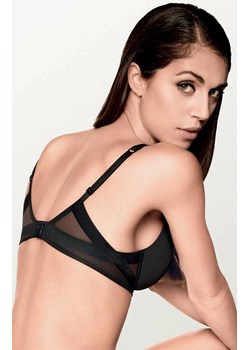 Biustonosz z bawełny organicznej usztywniany na fiszbinach czarny Plunge Extra Cotton Lormar, Kolor czarny, Rozmiar 70B, Lormar ze sklepu Intymna w kategorii Biustonosze - zdjęcie 186750002