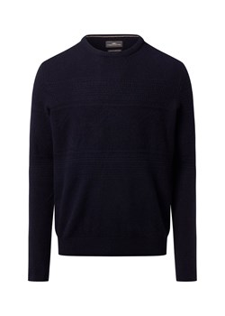 Fynch-Hatton Męski wełniany sweter Mężczyźni Wełna granatowy jednolity ze sklepu vangraaf w kategorii Swetry męskie - zdjęcie 186753371