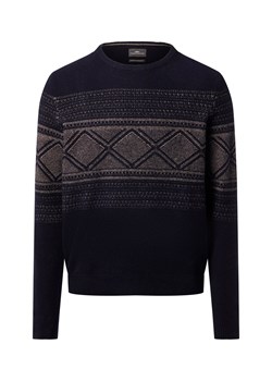 Fynch-Hatton Męski wełniany sweter Mężczyźni Wełna granatowy wzorzysty ze sklepu vangraaf w kategorii Swetry męskie - zdjęcie 186753372